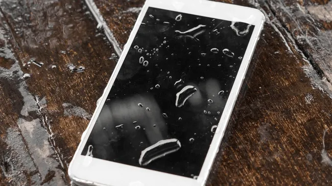 telefoon met waterschade